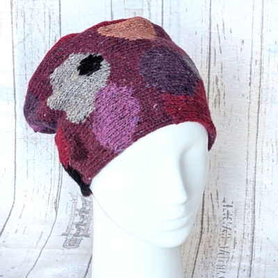 Intarsienstrickmütze bordeaux Intarsienstrickmütze bordeaux